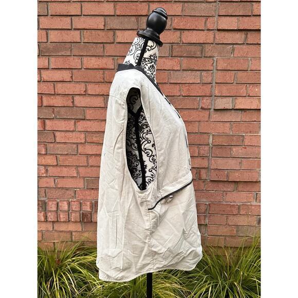 GUC Men's Columbia Cream and Black Vest w/ Pockets XL - Picture 2 of 7